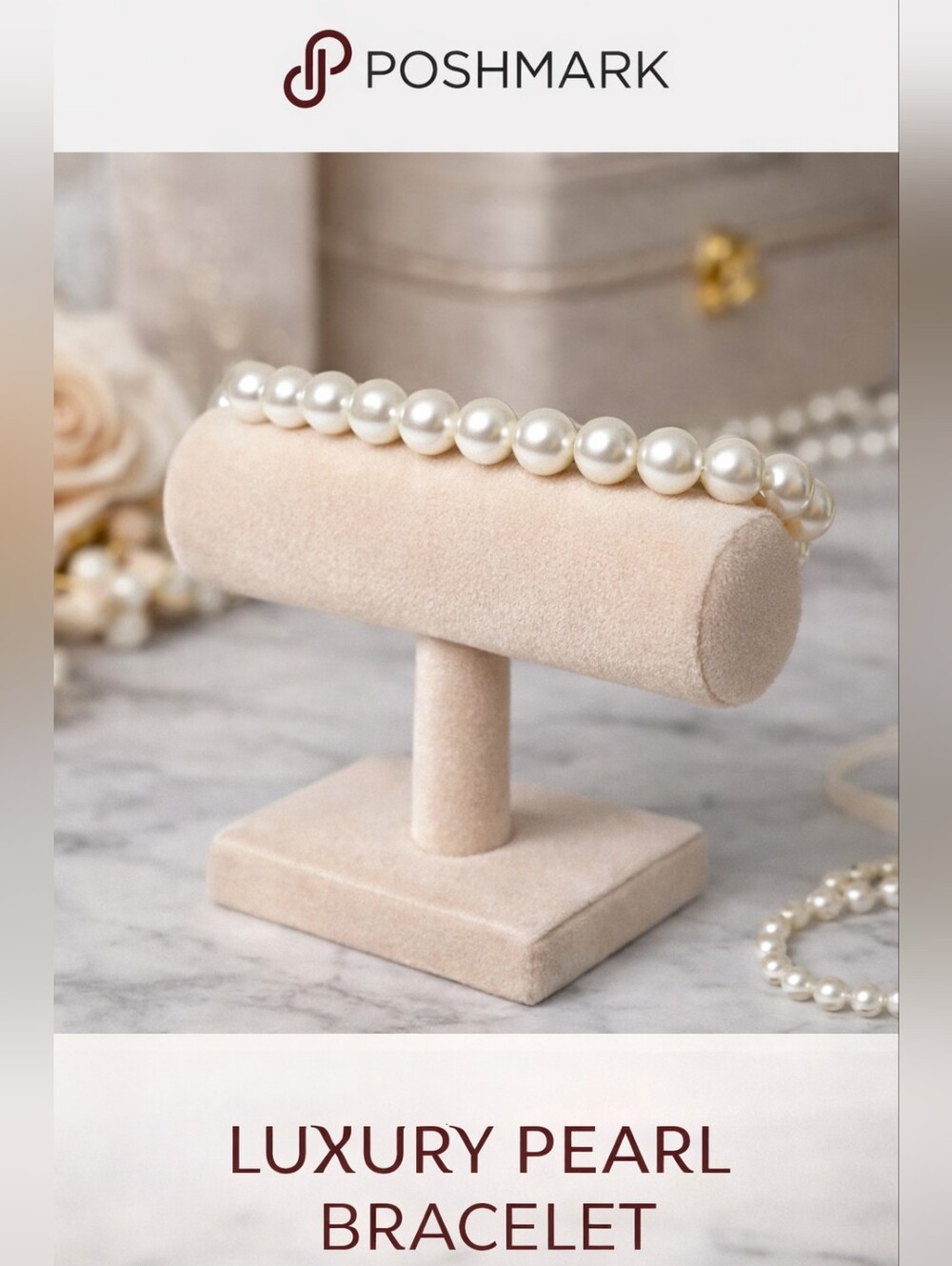 Handmade Pearl Beaded Bracelet • Classic White Pearls. 07